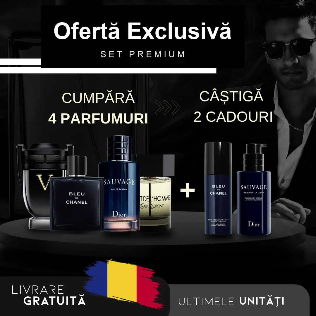 Set 4 parfumuri bărbați + 2 cadouri